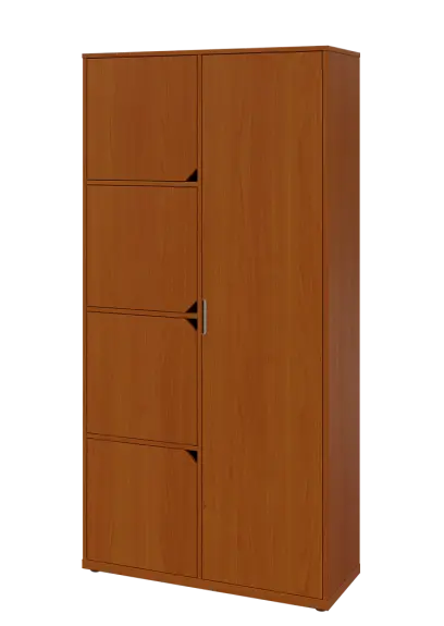 KSR6-82 P skříň šatní, 1x výsuvné ramínko, 4x dvířka, 2053x1022x400 mm, provedení pravé, třešeň šumavská